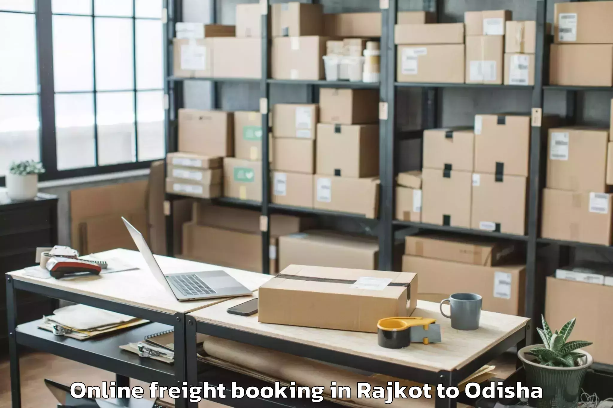 Trusted Rajkot to Delang Online Freight Booking